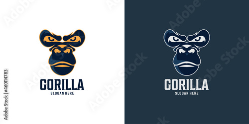 Simple and elegant gorilla logo set