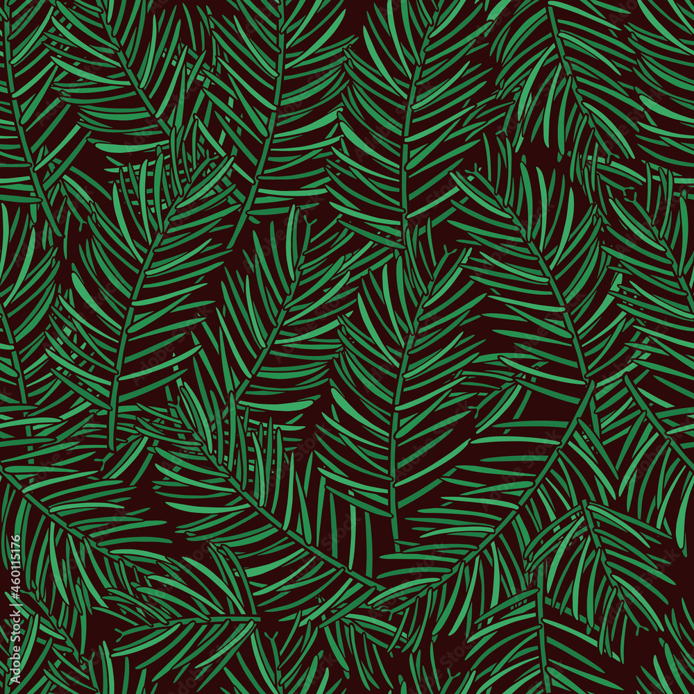Christmas branch pine pattern outline hand drawn vector. Xmas fir tree Christmas branch pine pattern outline hand drawn vector. Xmas fir tree