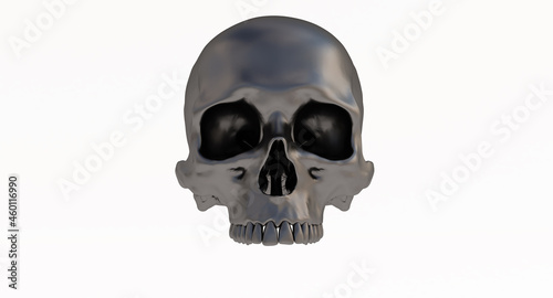 black human Skull Isolated on a white background.