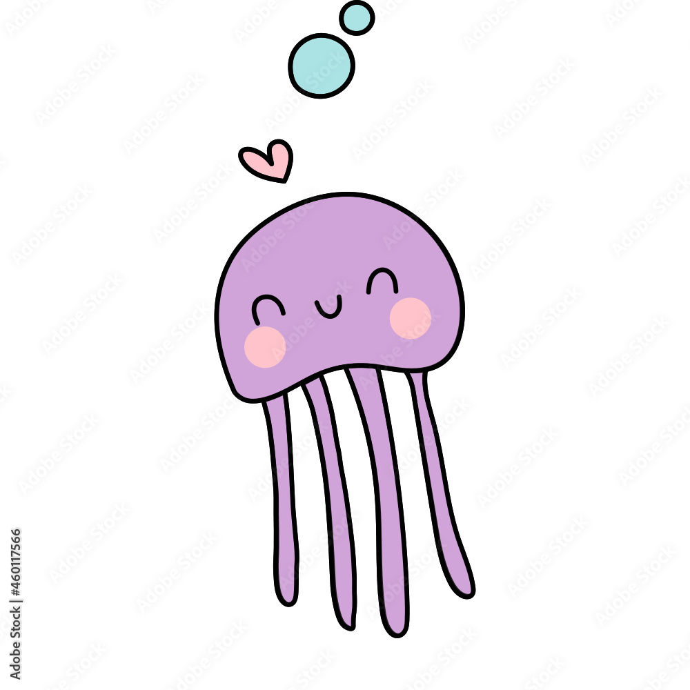 Naklejka premium jelly fish cartoon