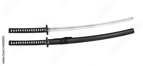 Katana, japanese sword, isolated on white background
