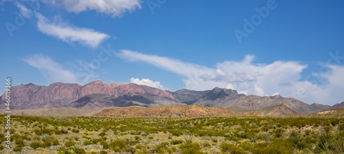 Panorama view of mountains at Big Bend National Park, Texas, Chihuahuan Desert