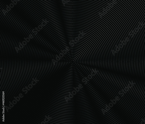 Concentric circle. Illustration for sound wave. Abstract circle line pattern. Black and white graphic