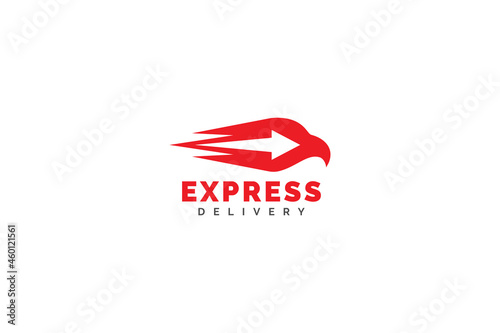 Eagle express logo template design vector. Delivery icon illustration