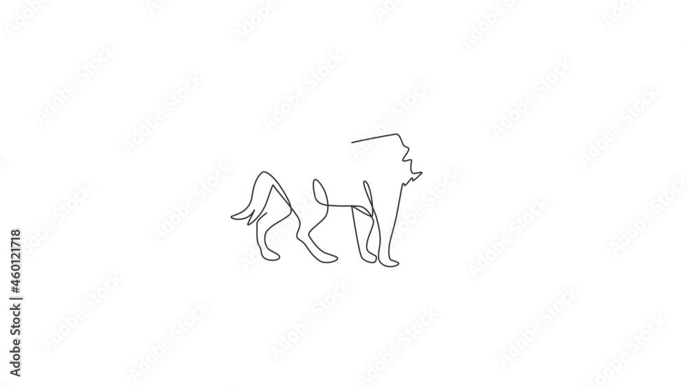 Animation of one line drawing of scary spotted hyena for company logo. Scavenger animal mascot concept for national conservation park icon. Continuous line self draw animated. Full length motion. Animation of one line drawing of scary spotted hyena for company logo. Scavenger animal mascot concept for national conservation park icon. Continuous line self draw animated. Full length motion.