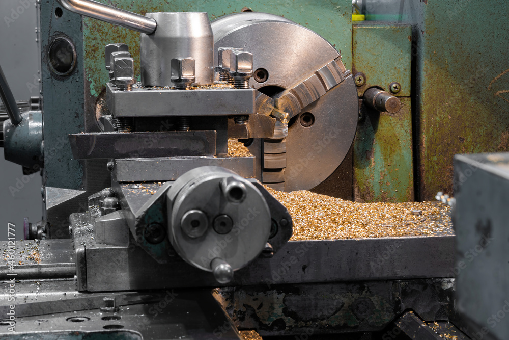 Making nuts from a bronze hexagon on a lathe. Making nuts from a bronze hexagon on a lathe.