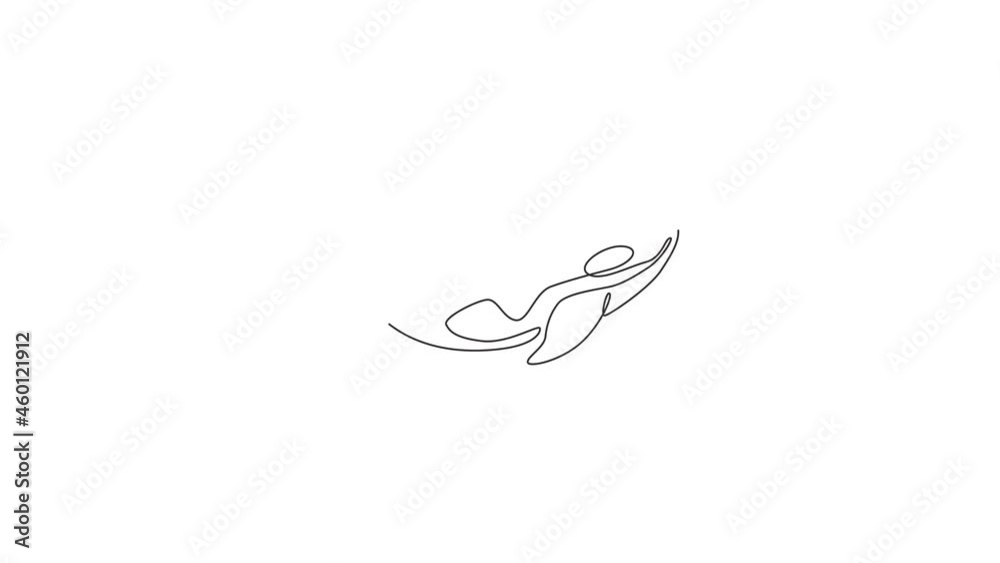 Animated self drawing of single continuous line draw big adorable orca for company logo identity. Killer whale mascot concept for scuba diving lover icon. Full length one line animation illustration. Animated self drawing of single continuous line draw big adorable orca for company logo identity. Killer whale mascot concept for scuba diving lover icon. Full length one line animation illustration.