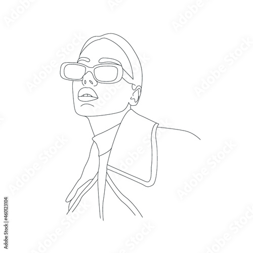 girl with glasses lines

