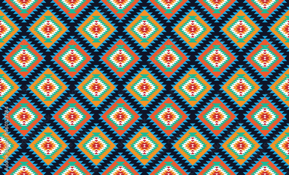 Geometric ethnic oriental ikat pattern traditional Design for background,fabric,wrapping,clothing,wallpaper,Batik,carpet,embroidery style.