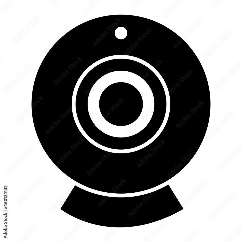 Vector Webcam Glyph Icon Design Vector Webcam Glyph Icon Design