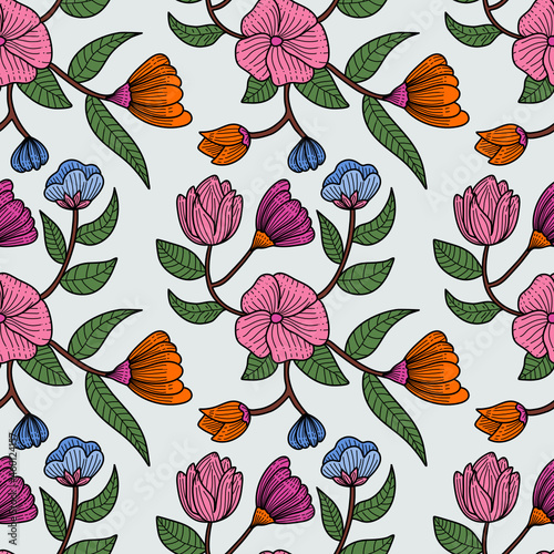 vintage beautifull flower seamless pattern background vector