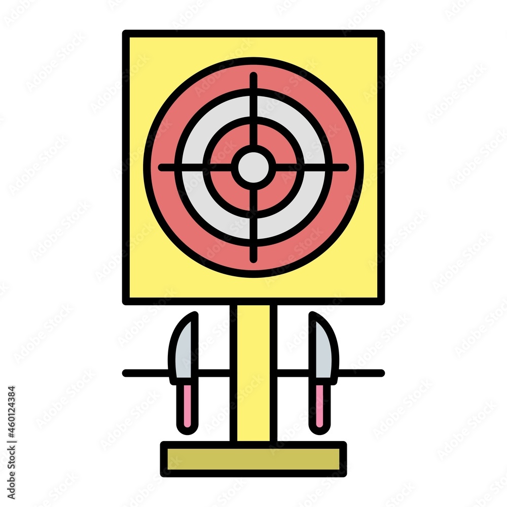 Vector Knife Throwing Filled Outline Icon Design Vector Knife Throwing Filled Outline Icon Design