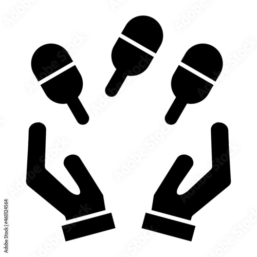 Vector Juggling Glyph Icon Design