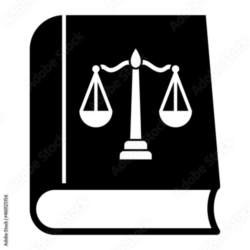 Vector Law Book Glyph Icon Design