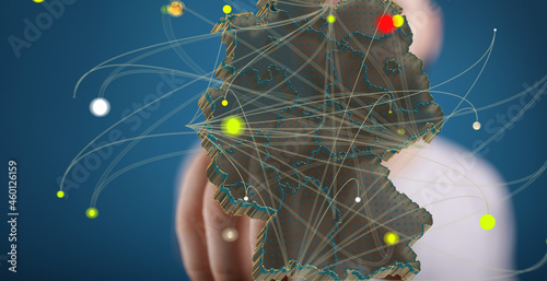 Abstract of germany map net...