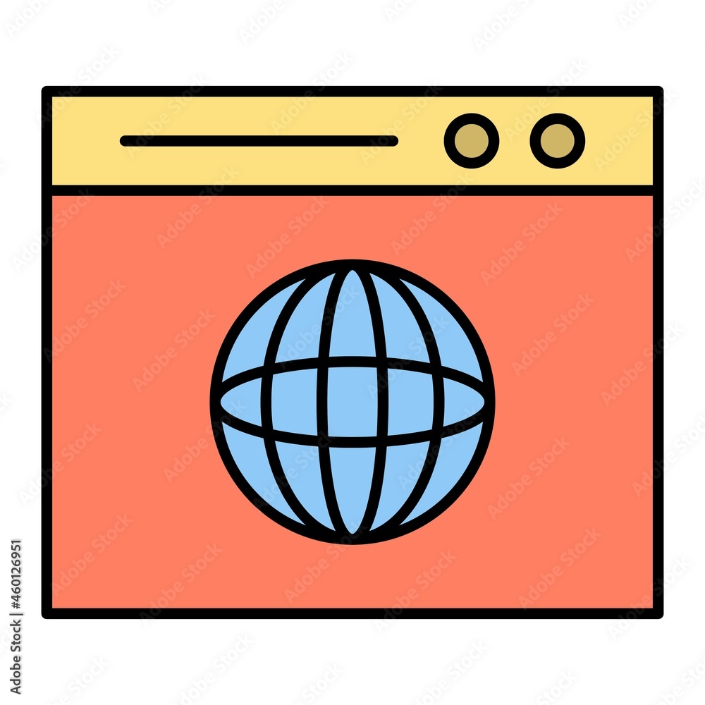 Vector Browser Filled Outline Icon Design Vector Browser Filled Outline Icon Design