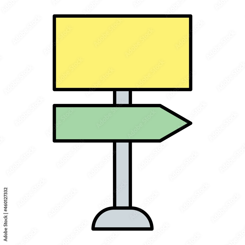 Vector Sign Board Filled Outline Icon Design