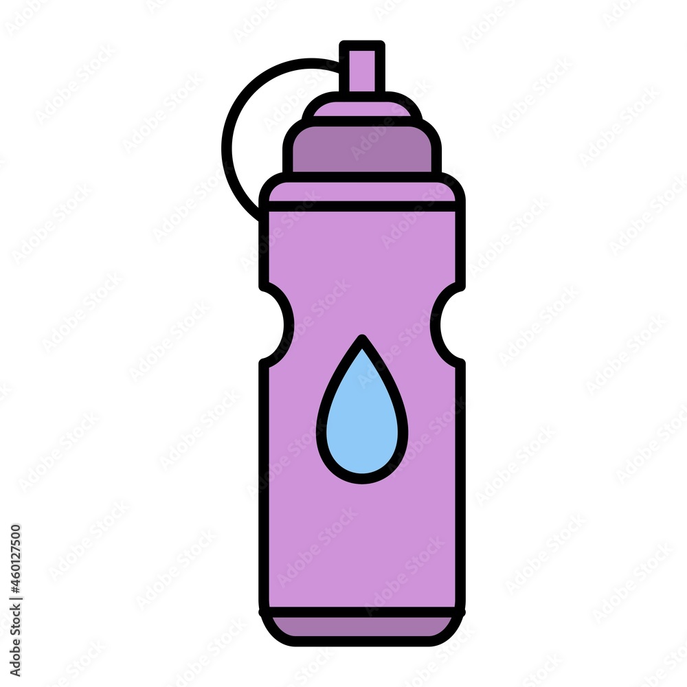 Vector Water Bottle Filled Outline Icon Design Vector Water Bottle Filled Outline Icon Design