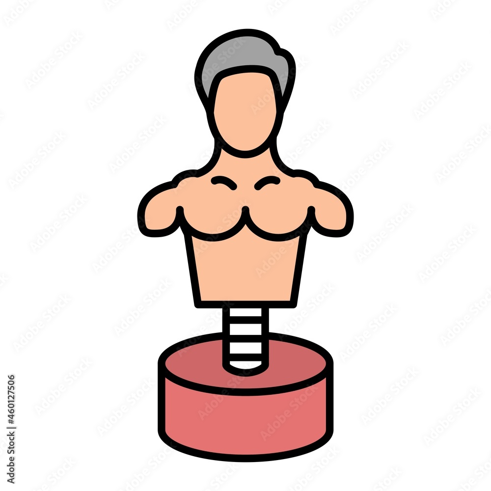 Vector Boxing Mannequin Filled Outline Icon Design