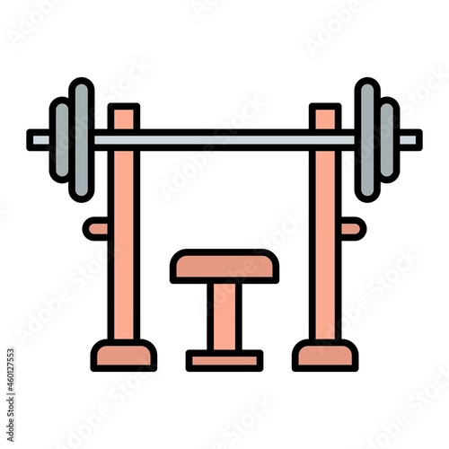 Vector Bench Press Filled Outline Icon Design