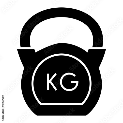 Vector Kettle Bell Glyph Icon Design