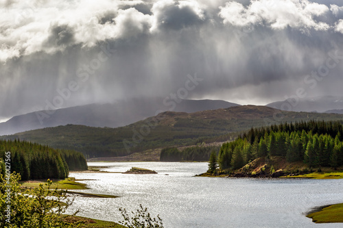 Storm approaching Loch Laggan in Scotland photo