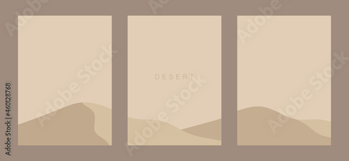 Desert vector. Desert flyer template. Desert wall art design. Editable vector. © majarupa