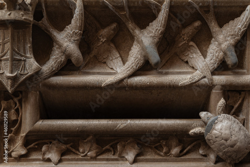 Photography Mailbox in Barcelona (Facade of Casa de l'Ardiaca) decorated with an allegory of Justice