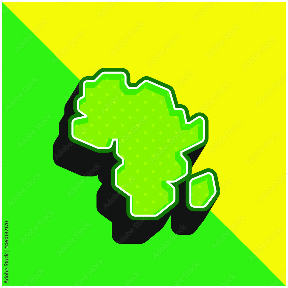 Africa Green and yellow modern 3d vector icon logo Africa Green and yellow modern 3d vector icon logo