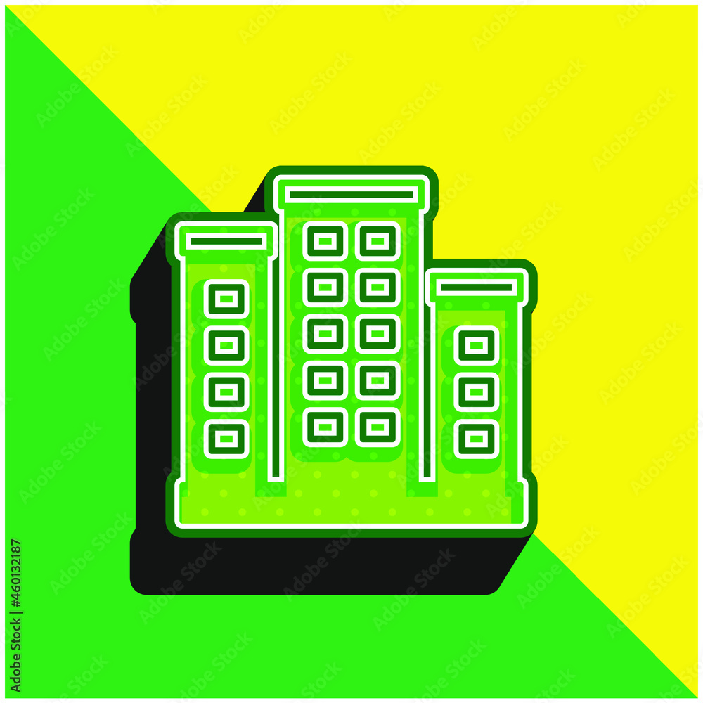 Apartment Green and yellow modern 3d vector icon logo Apartment Green and yellow modern 3d vector icon logo