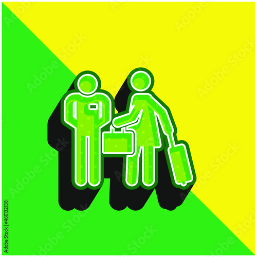 Bellboy Green and yellow modern 3d vector icon logo
