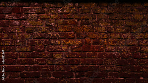 Dark red brick wall surface