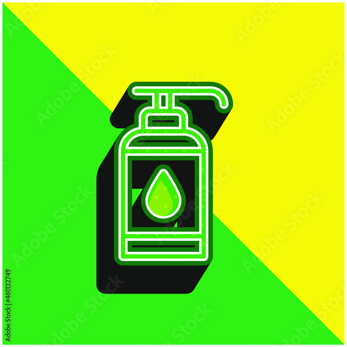 Antiseptic Green and yellow modern 3d vector icon logo