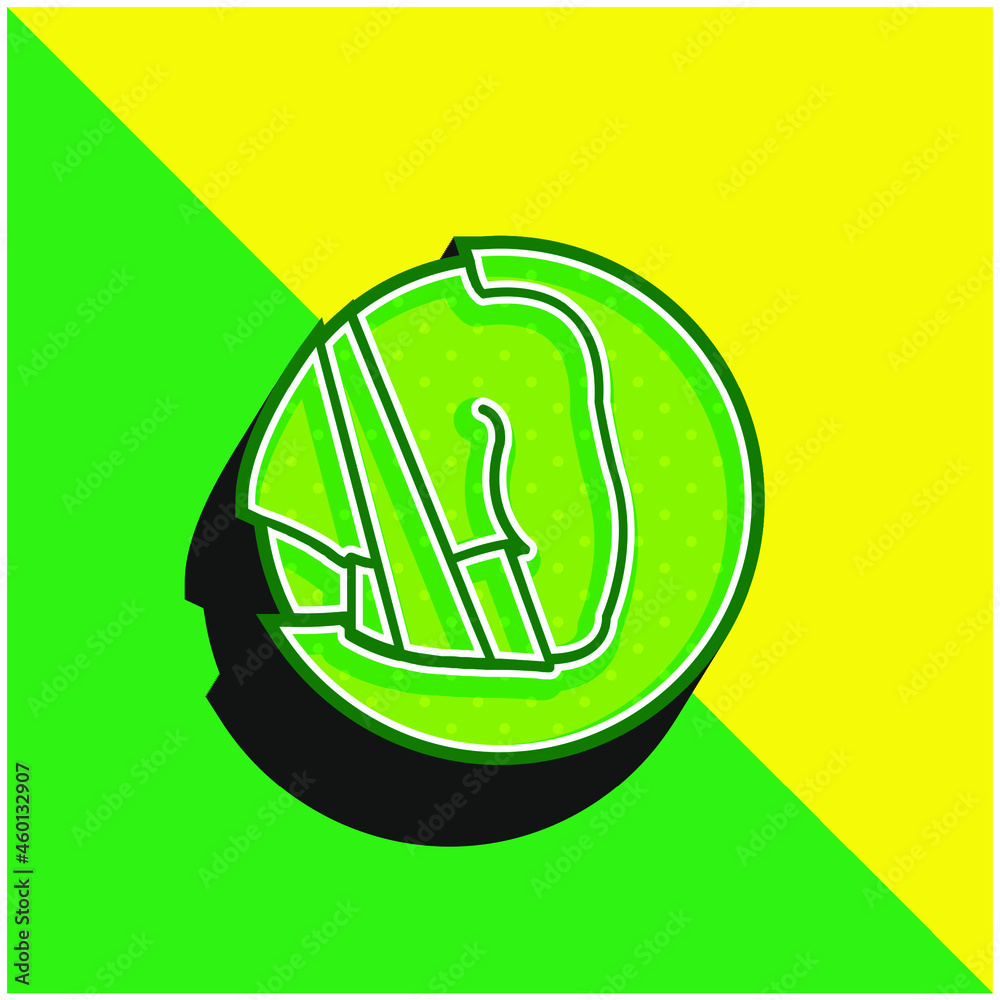 Arm Green and yellow modern 3d vector icon logo