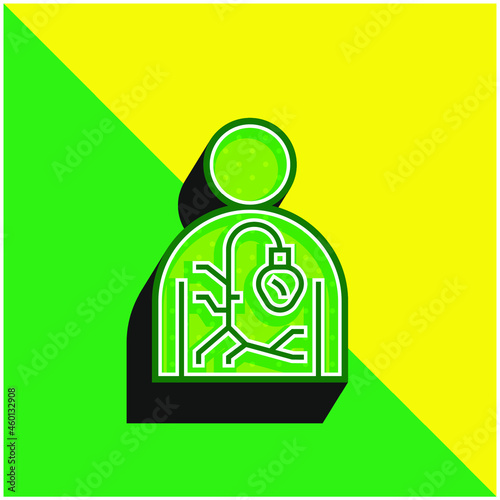 Agiography Green and yellow modern 3d vector icon logo