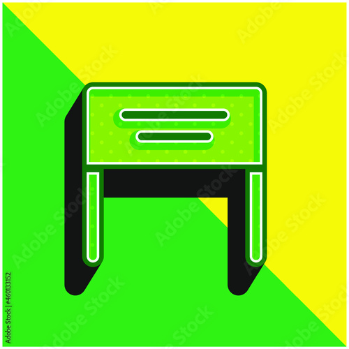 Banner Green and yellow modern 3d vector icon logo