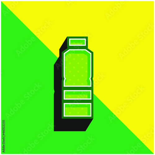Bottle Green and yellow modern 3d vector icon logo