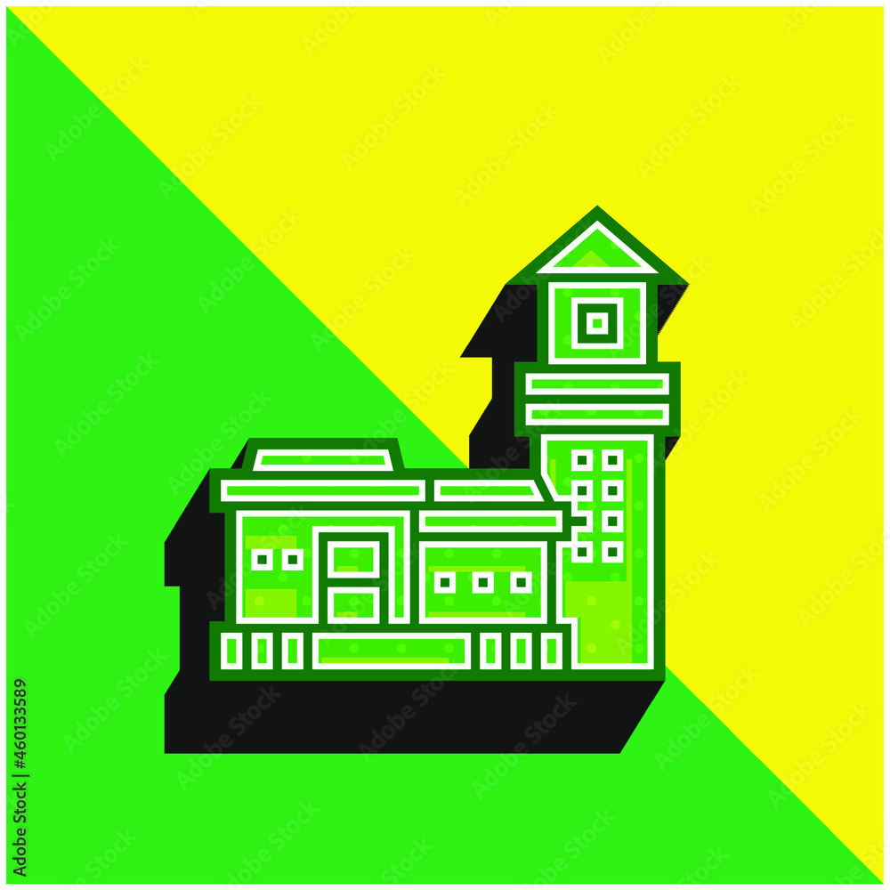 Bo Kaap Green and yellow modern 3d vector icon logo Bo Kaap Green and yellow modern 3d vector icon logo