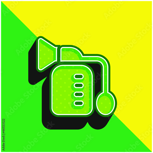 Breast Pump Green and yellow modern 3d vector icon logo