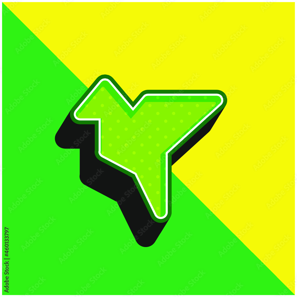 Bird Shape Origami Green and yellow modern 3d vector icon logo Bird Shape Origami Green and yellow modern 3d vector icon logo