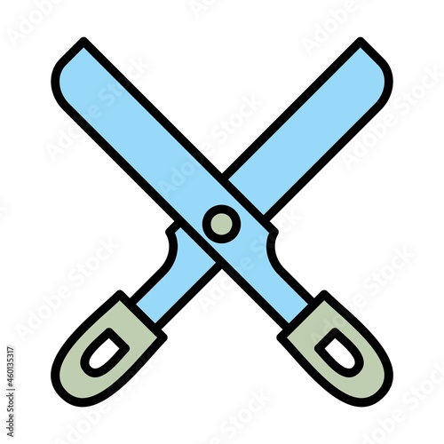 Scissors Vector Line Filled Icon Design