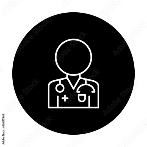 Docter Vector Line Inverted Icon Design
