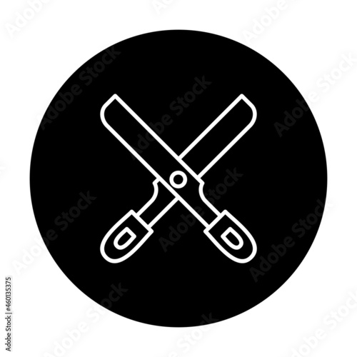 Scissors Vector Line Inverted Icon Design