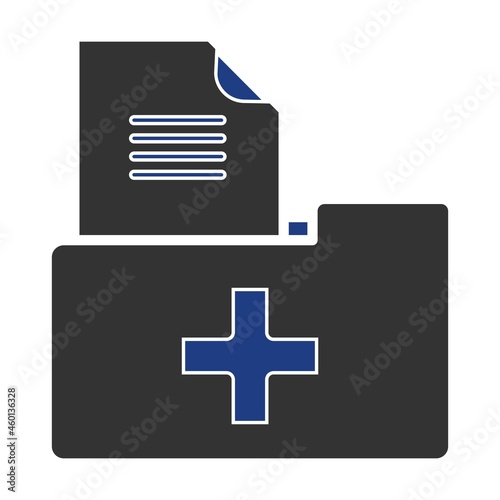 Medical files Vector Glyph Two Colour Icon Design