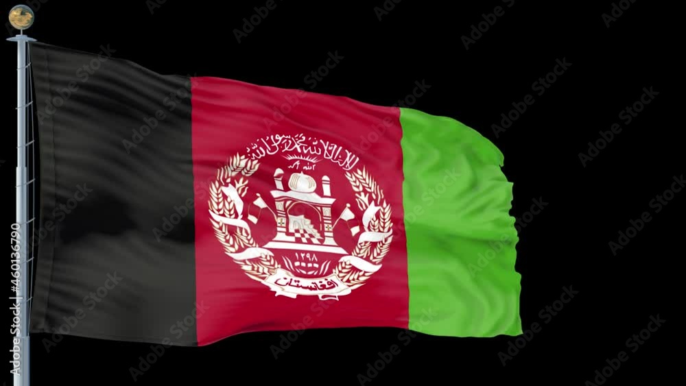 afghanistan flag is waving 3D animation. afghanistan flag waving in the ...