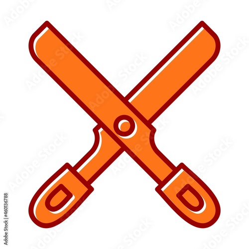 Scissors Vector Line Filled Slipped Icon Design