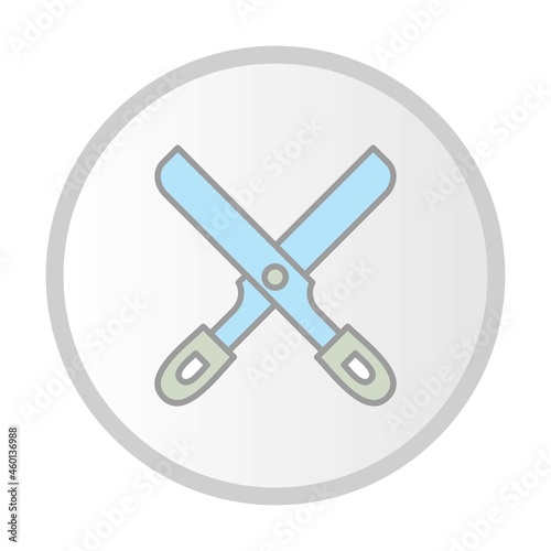 Scissors Vector Line Filled Circle Icon Design
