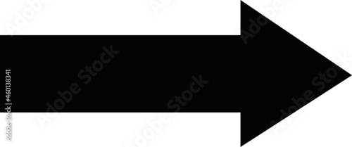 Vector illustration of the shape of a classic black arrow, pointing to the right