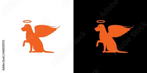 Modern and attractive angel dog logo design