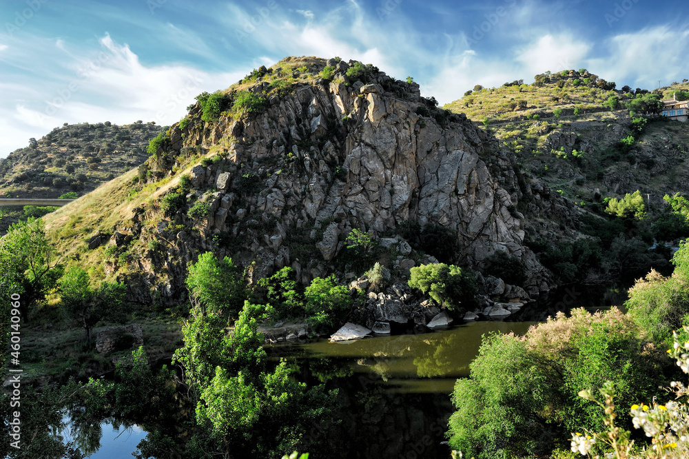 view of canyon of Tajo river near Toledo, Spain